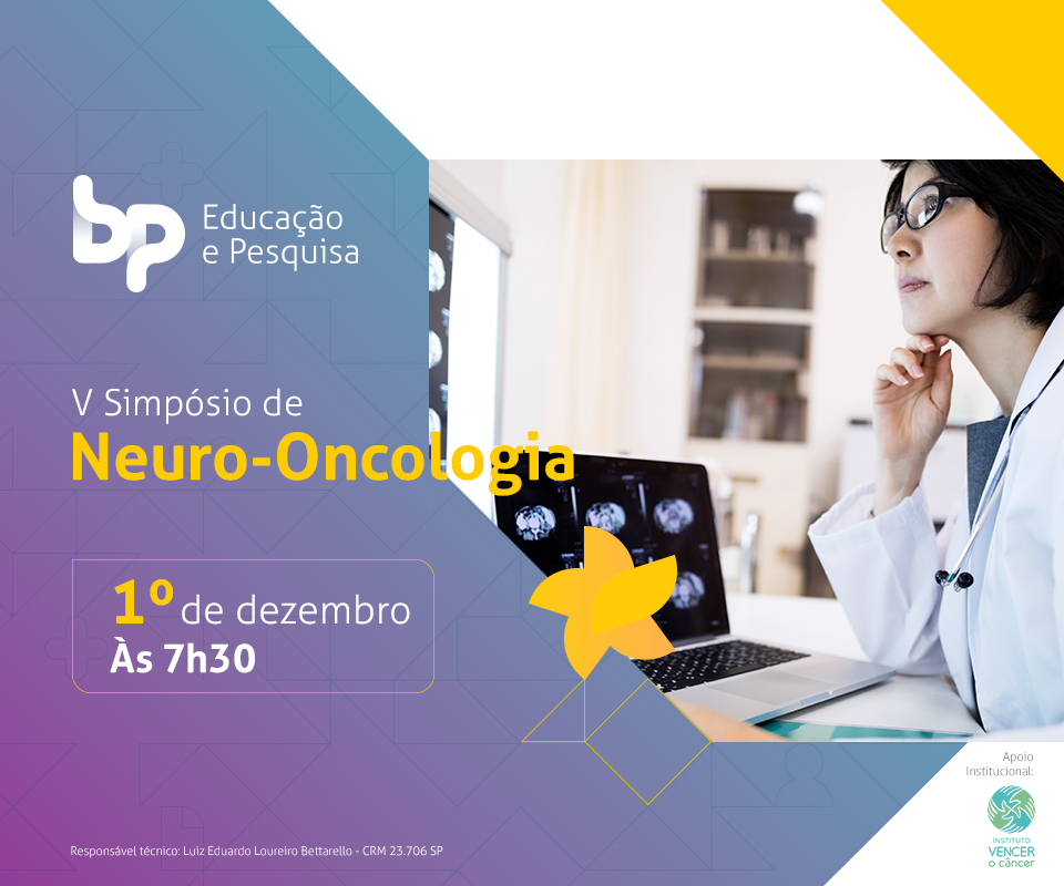 Flyer do evento Neuro-oncologia da Beneficência Portuguesa 2018.