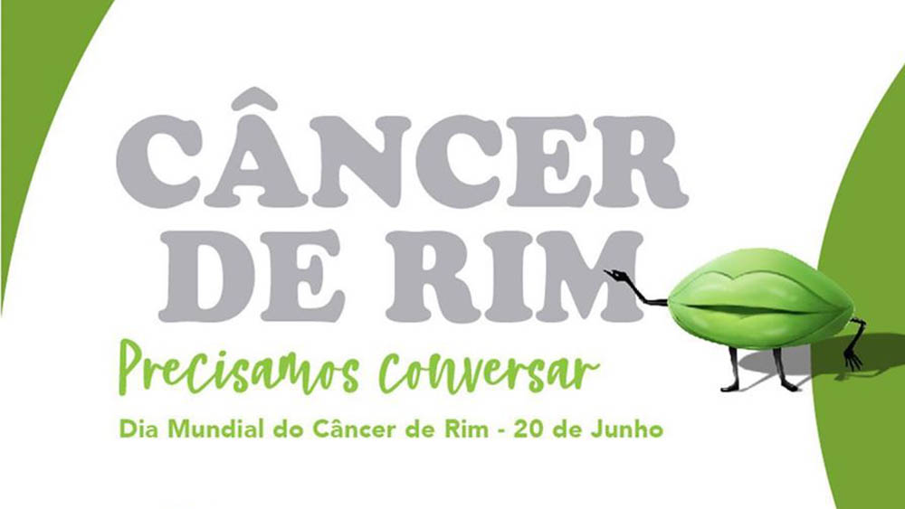 Logo da campanha Green Lips de conscientização do câncer de rim.