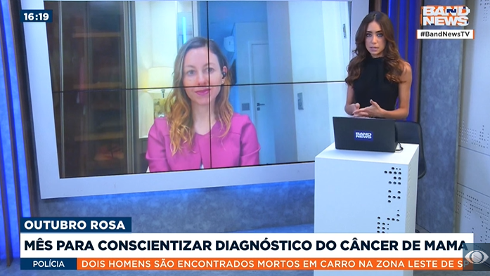 Outubro Rosa: entrevista com a Dra Debora na Band sobre conscientizar diagnóstico do câncer de mama