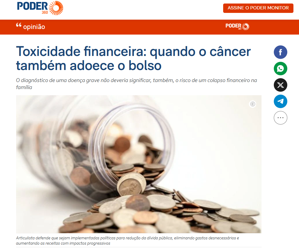Dr. Fernando Maluf escreve sobre a “toxicidade financeira” do câncer