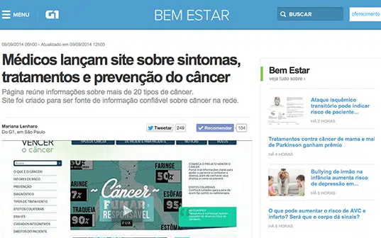 Vencer o Câncer inicia parceria com programa Bem Estar