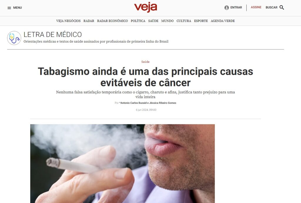 Dr Antonio Buzaid escreve sobre a relação entre tabagismo e câncer